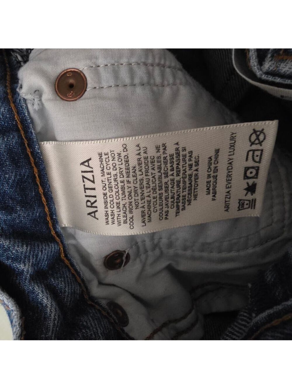 Women's Aritzia Denim Forum Blue High Rise Baggy Jeans Size 24 - Picture 7 of 7